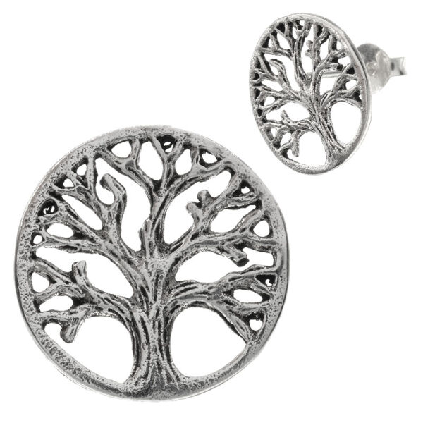 925 Sterling silver stud earrings - tree of life