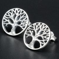 925 Sterling silver stud earrings - tree of life