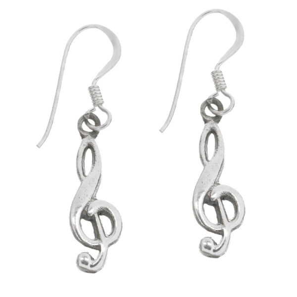 925 sterling silver earrings with clef motif