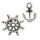 925 silver earrings - sailors anchor and steering wheel