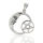 925 Sterling Silberanhänger - Mondsichel mit Pentagramm
