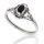 925 Sterling silver ring - "Asena" Onyx 52...
