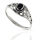 925 Sterling Silberring - "Florence" Onyx 58 (18,4 Ø) 8,4 US
