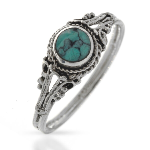 925 Sterling Silberring "Lilith" mit Steinverzierung 52 (16,6 Ø) 6,1 US - Türkis