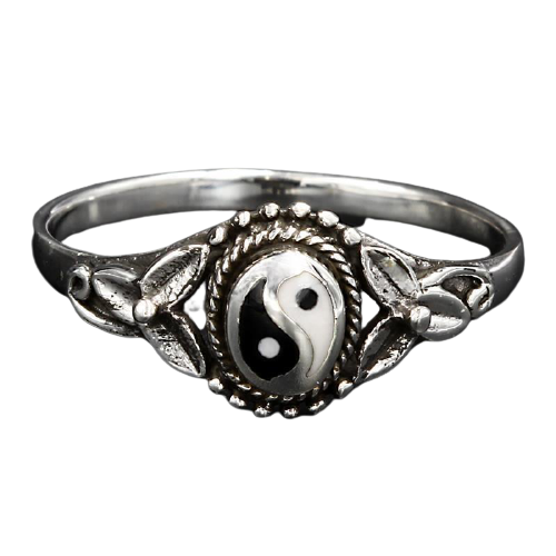 925 Sterling Silberring - Yin und Yang