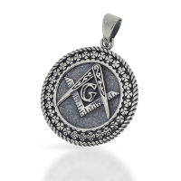 925 Sterling Silver Pendant - Masonic Circle G