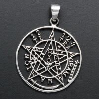 Tetragrammaton Amulet with Numbers and Symbols in 925 Sterling Silver
