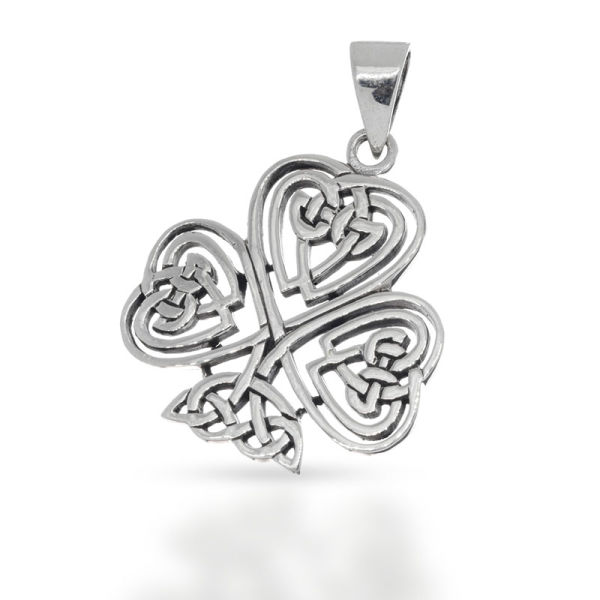 925 Sterling Silberanhänger - Keltisches Kleeblatt