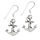 Silver earrings - anchor with sea rope