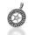 Pentagram Amulet with Dark Runic Border in 925 Sterling Silver
