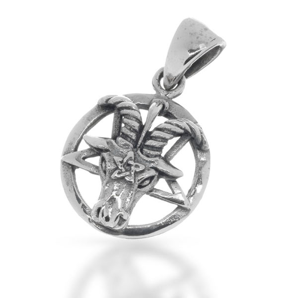 925 Sterling Silberanhänger - Drudenfuß mit Steinbock "Capra"