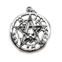 Small Tetragrammaton Pendant with Symbol Relief in 925...