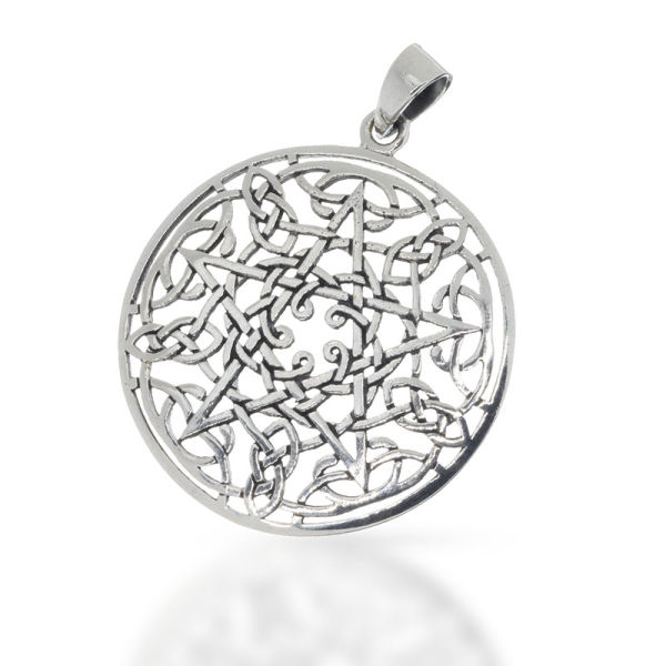 925 Sterling Silberanhänger - Pentagramm Anhänger "Durchwachsen"