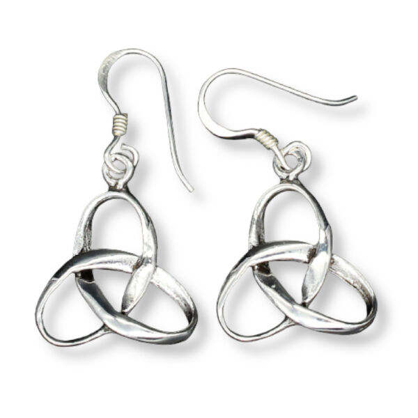 925 Sterling Silver Drop Earrings – Alpin Broad-Band Triquetra