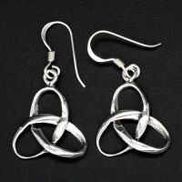 925 Sterling Silver Drop Earrings – Alpin Broad-Band Triquetra