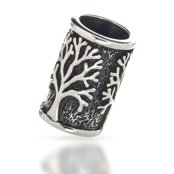 925 Sterling silver beard bead - tree of life