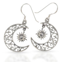 925 Silber-Ohrhänger – Ornamentmond Luna mit...