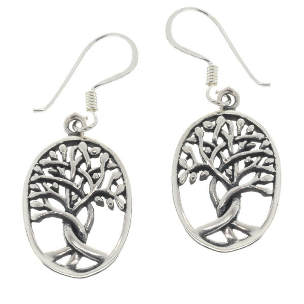Silberohrschmuck Lebensbaum "Adelheid" aus 925er Sterling Silber