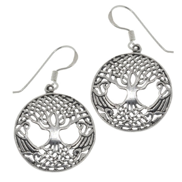 Silberohrschmuck- Weltenbaum "Green" aus 925er Sterling Silber