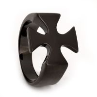Stainless steel ring - iron cross - different colors