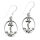 Silberohrhänger - Anker "Seil" aus 925er Sterling Silber