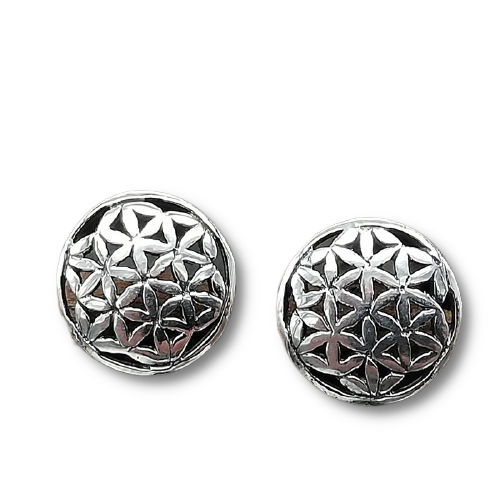 Silver Earrings - Flower of Life "Flower" in 925 sterling silver