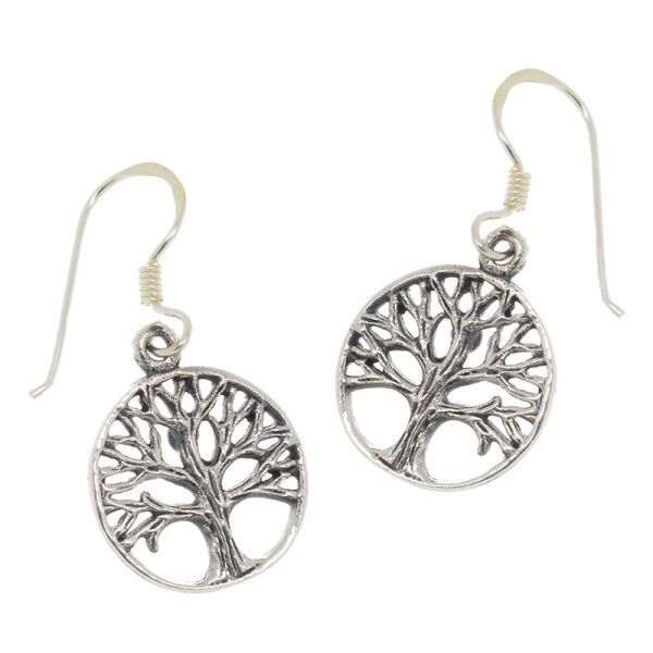 Silberohrschmuck- Lebensbaum "Habren" aus 925er Sterling Silber