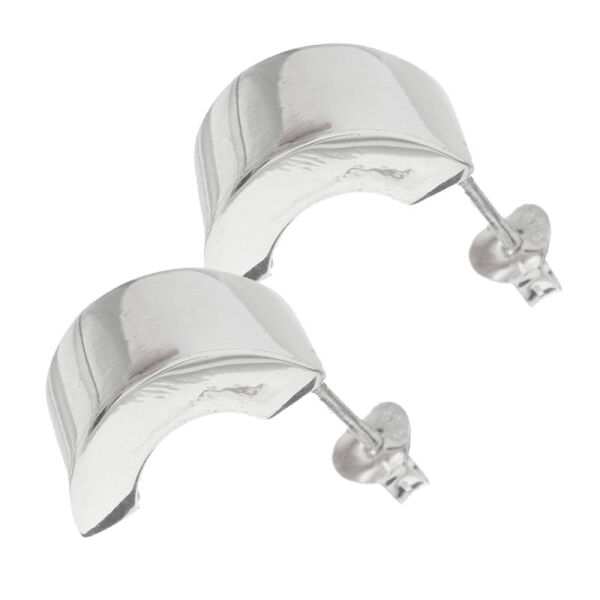 Silver ear studs - Semi-open “C” made from 925 sterling silver