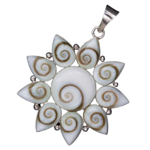 925 Sterling Silberanhänger - Blume mit Shiva Augen "Hora"