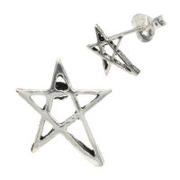Silver Stud Earrings - Pentagram