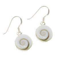 925 Silberohrringe Shiva Auge mit Blume des Lebens -...