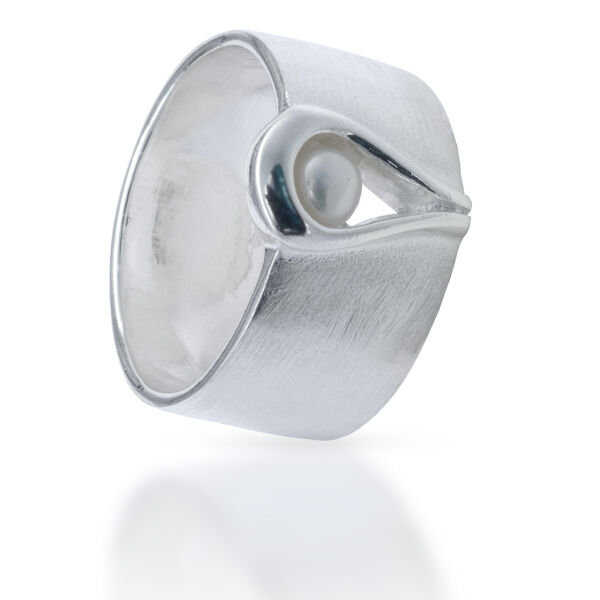 925 Sterling Silberring - Perle "Oro" 56 (17,8 Ø) 7,6 US