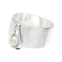 925 Sterling Silberring - Perle "Oro" 56 (17,8 Ø) 7,6 US