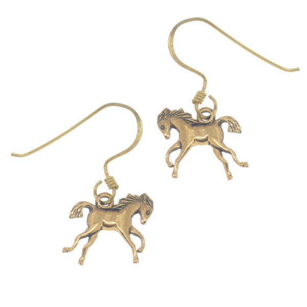 Bronze earrings - horses