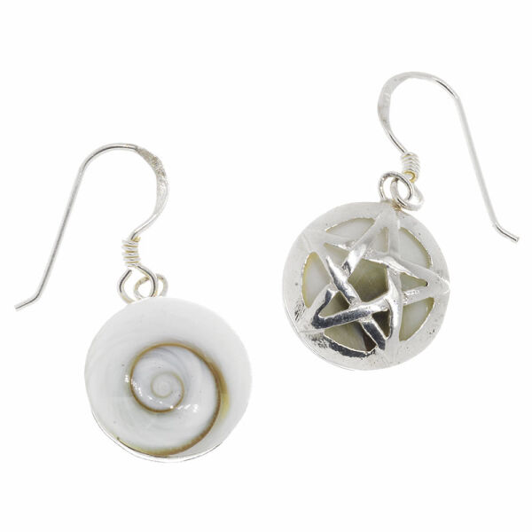 Silberohrringe Shiva Auge mit Pentagramm - 925 Sterlingsilber