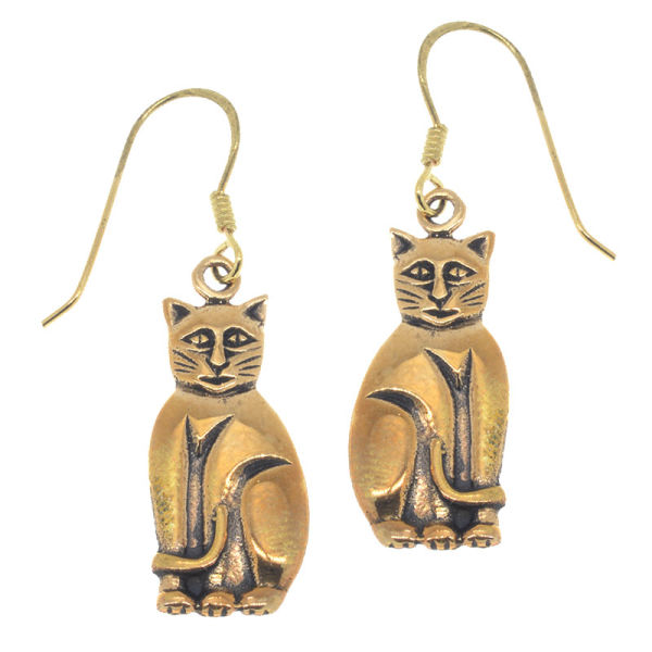 Bronze Ohrringe Katze