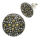 Silver Stud Earring - Round with Stones