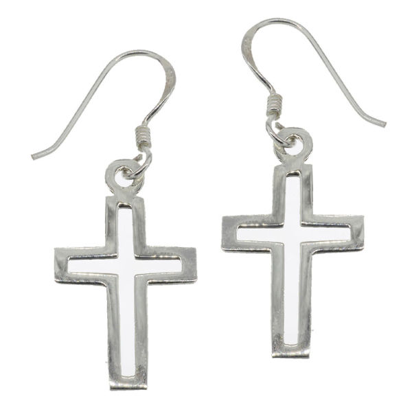 925 Sterling Silberohrring - Kreuz