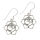 Silver Earrings - Flower with Om Symbol