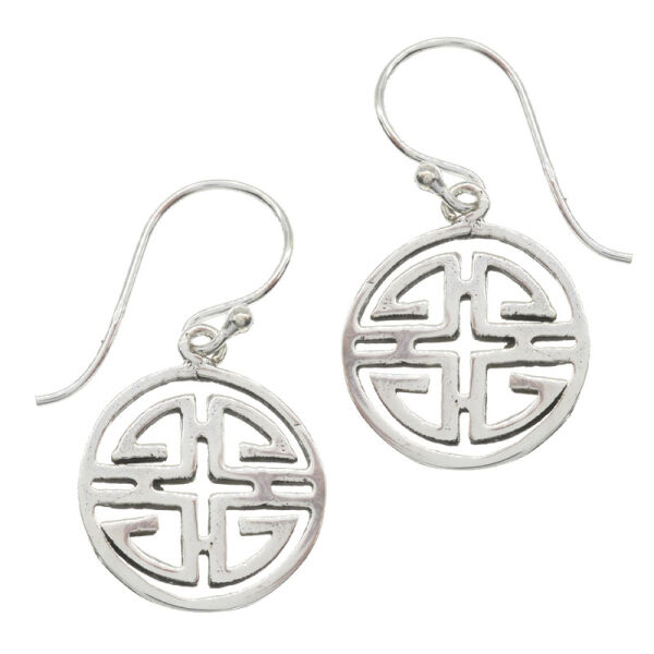 925 Sterling Silberohrhänger - Chinesische Zeichen