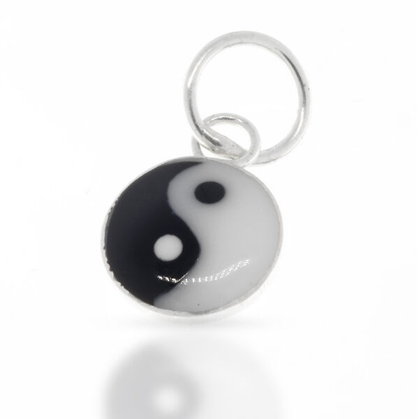 925 Sterling Silberanhänger ying yang 8mm