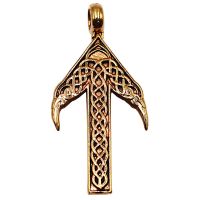 Bronzeanhänger - Rune Tiwaz mit keltischen Knoten