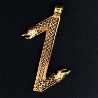 Bronze Pendant - Rune Eihwaz With Celtic Knots