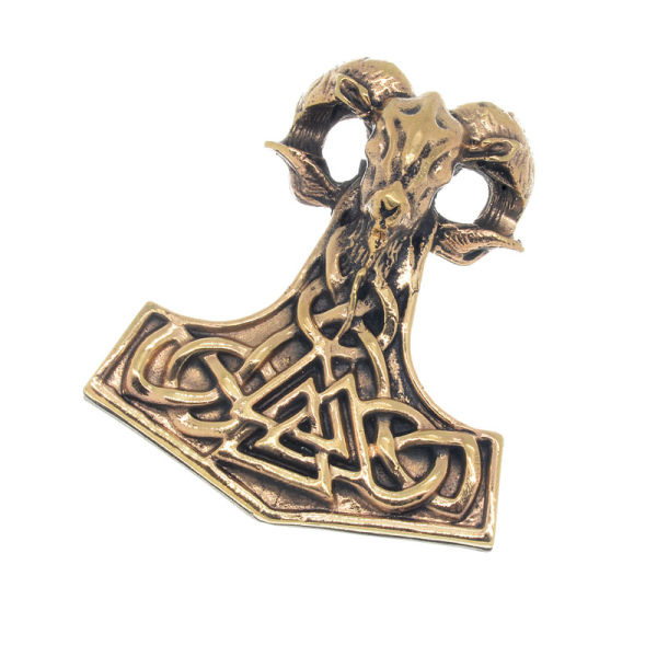Thors Hammer Steinbock - Bronzeanhänger
