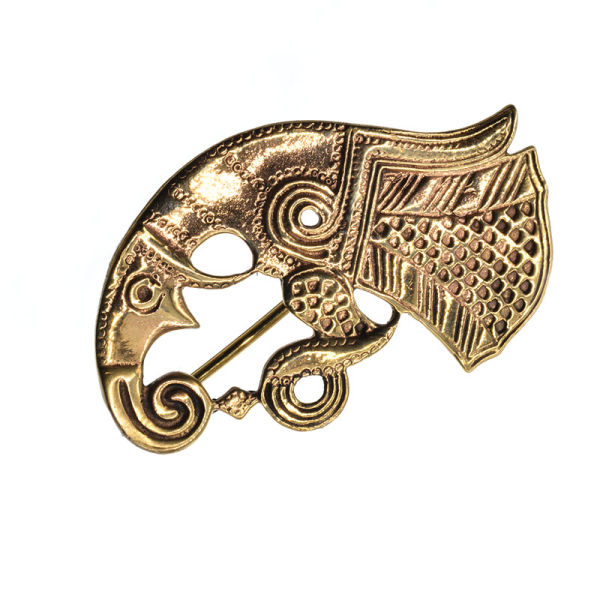 Bronze brooch - Abstract Viking raven
