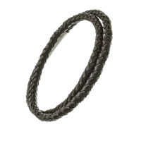 Lederamband / Kette braun mit Edelstahlverschluß 45cm
