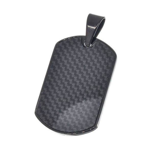 Stainless steel pendant dogtag carbon look/ black