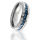 Wolframring mit blau (hell) Carboninlay facettiert 73...