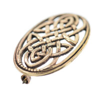 Bronze Brooch - Celtic Knot Pattern Oval