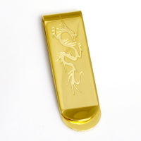 Geldklammer - poliert - Laser Tattoo Dragon - PVD-Gold